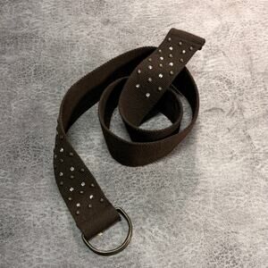 Brown Studded Fabric Knit Belt